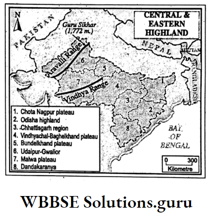 WBBSE Notes For Class 10 Geography Chapter 5 India Central & Eastern Highland