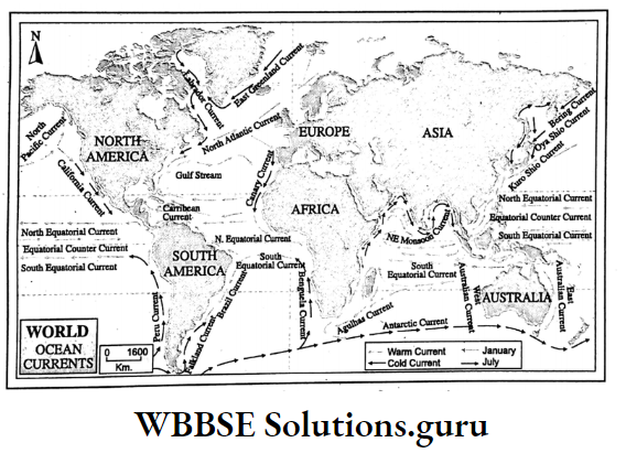 WBBSE Notes for class 10 Geography chapter 3 Hydrosphere Effects of ocean currents