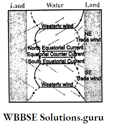 WBBSE Notes for class 10 Geography chapter 3 Hydrosphere Influence of planetary winds on ocean currents