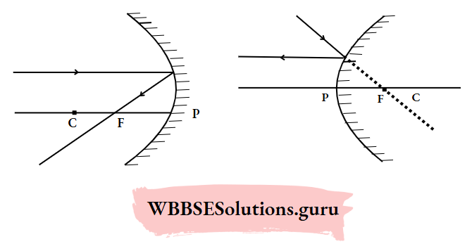 WBBSE Solutions For Class 10 Physical Science And Environment Chapter 5 Light reflection of an incident ray parallel to the principal axis