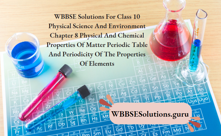 WBBSE Solutions For Class 10 Physical Science And Environment Chapter 8 Physical And Chemical Properties Of Matter Periodic Table
