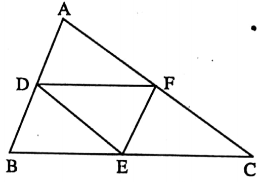 WBBSE Solutions For Class 9 Maths Geometry Chapter 2 Transversal And Mid Point Theorem In Equilateral Triangle ABC The Perimeter Of Triangle DEF Is 6 cm