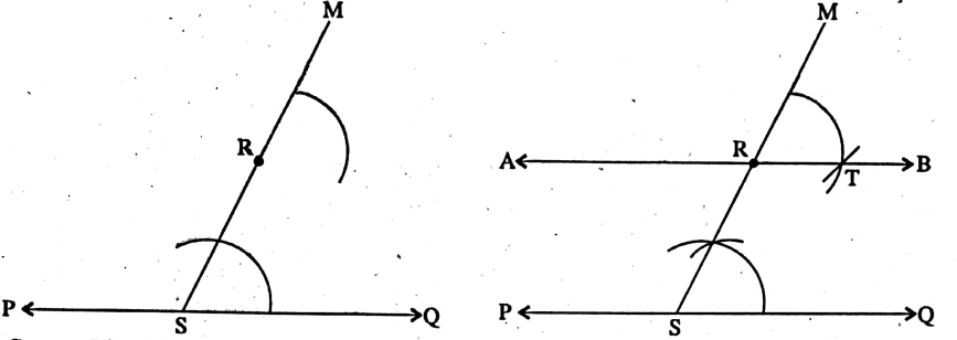 WBBSE Solutions For Class 8 Maths Geometry Chapter 8 Construction Construction Of Parallel Lines Example 3 Method 2 Step 3