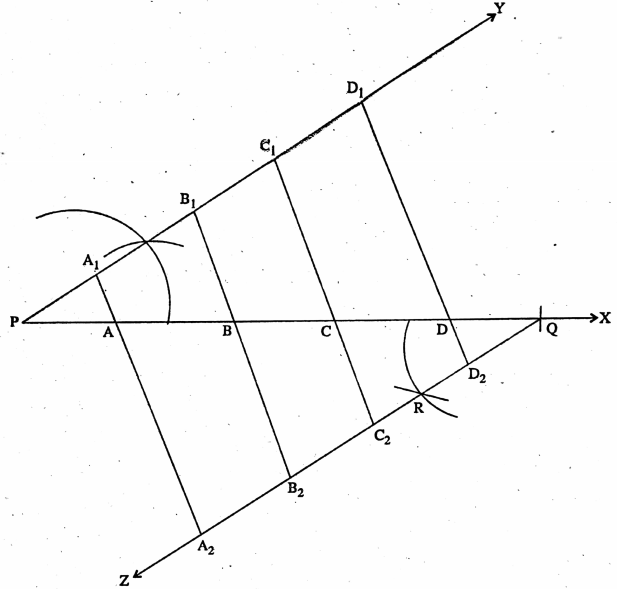 WBBSE Solutions For Class 8 Maths Geometry Chapter 8 Construction Dividing A Line Segment Into Three Or Five Equal Parts Example 4 Step 5-1