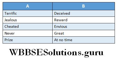 WBBSE Solutions For Class 6 English Reading Skills Lesson 10 Smart Ice Cream match the columns