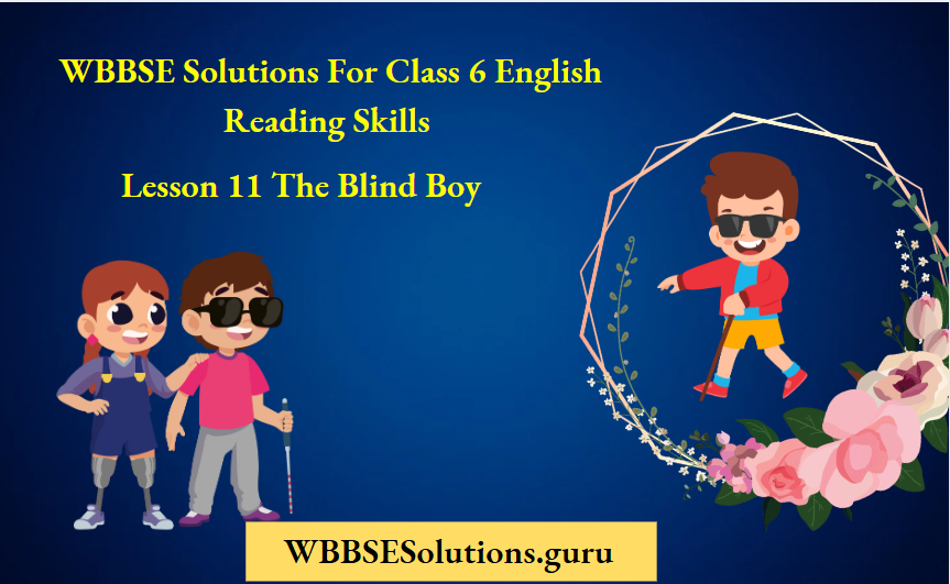 WBBSE Solutions For Class 6 English Reading Skills Lesson 11 The Blind Boy