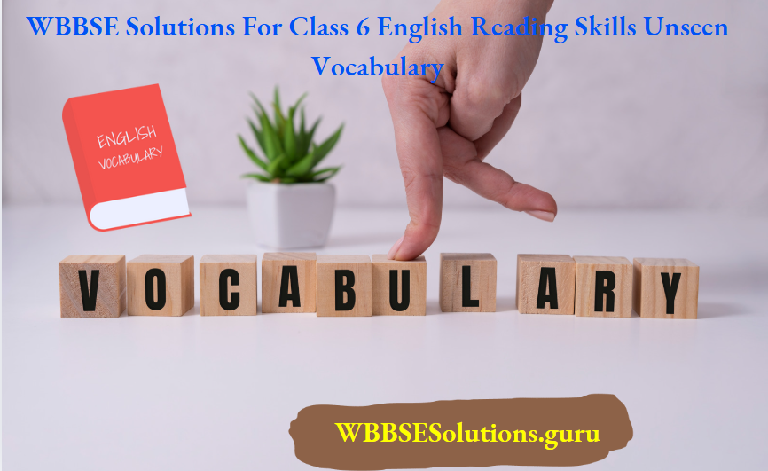 WBBSE Solutions For Class 6 English Reading Skills Unseen Vocabulary