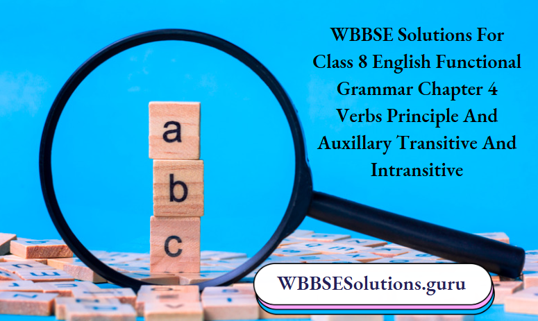 WBBSE Solutions For Class 8 English Functional Grammar Chapter 4 Verbs Principle And Auxillary Transitive And Intransitive