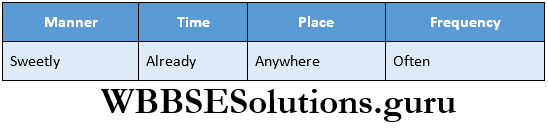 WBBSE Solutions For Class 9 English Lesson 4 A Day In The Zoo functions of abverbs