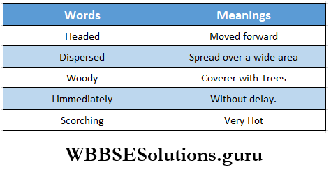 WBBSE Solutions For Class 8 English Reading Skill Seen Lesson 13 The Man Who Planted Trees Match The Words With Their Meanings Answer