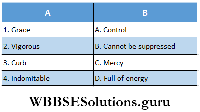 WBBSE Solutions For Class 8 English Reading Skill Unseen Detailed Reading Complete Match The Words