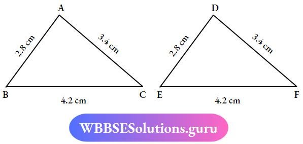 WBBSE Solutions For Class 7 Maths Geometry Chapter 5 Concept Of Congruency The Triangles Are Congruent 5