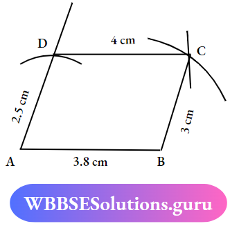 WBBSE Solutions For Class 7 Maths Geometry Chapter 8 Construction Of Quadrilateral A Quadrilateral ABCD