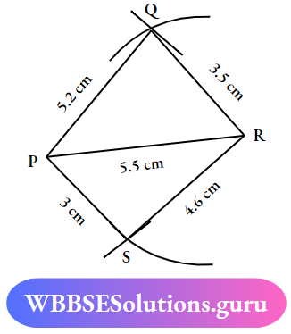 WBBSE Solutions For Class 7 Maths Geometry Chapter 8 Construction Of Quadrilateral A Quadrilateral PQRS