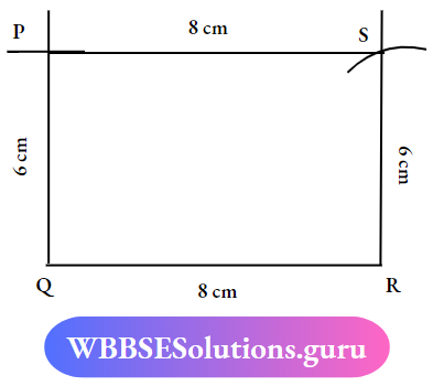 WBBSE Solutions For Class 7 Maths Geometry Chapter 8 Construction Of Quadrilateral A Reactangle PQRS