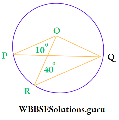 WBBSE Class 10 Maths Geometry Chapter 1 Theorems Related To Circle If O is centre of circle, the value of Angle POR